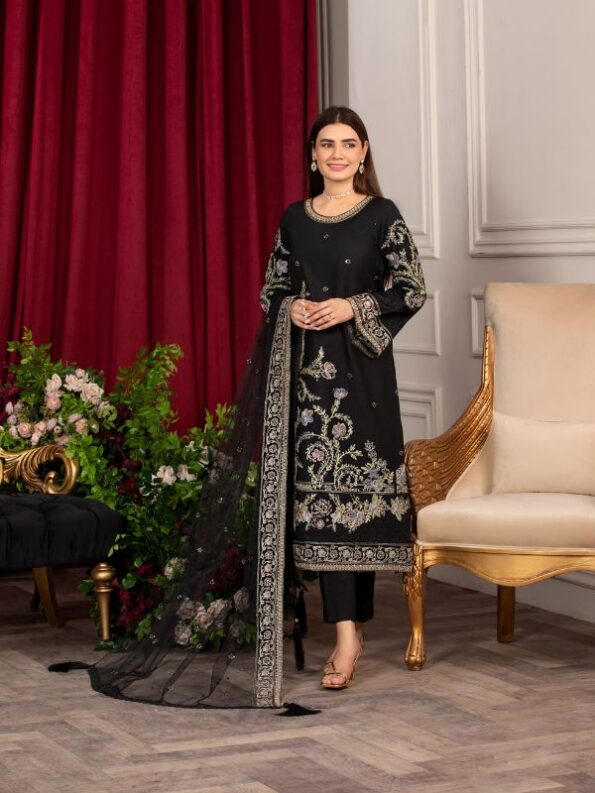 HEERAS Viscose - BLACK PEARL EMBROIDERED