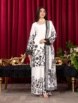 HEERAS Viscose – WHITE NOIR EMBROIDERED