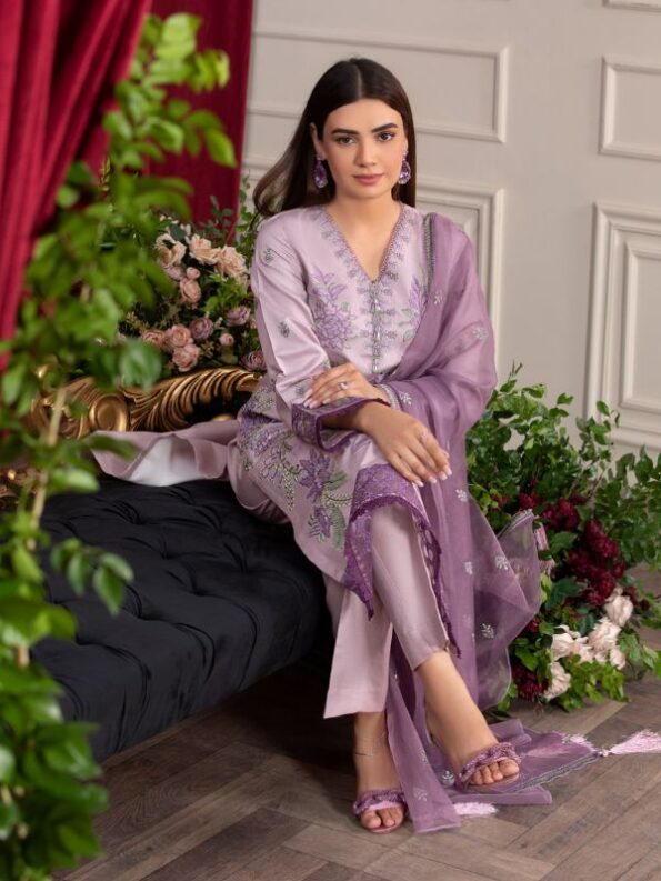 HEERAS Raw Silk - ROYAL LILAC