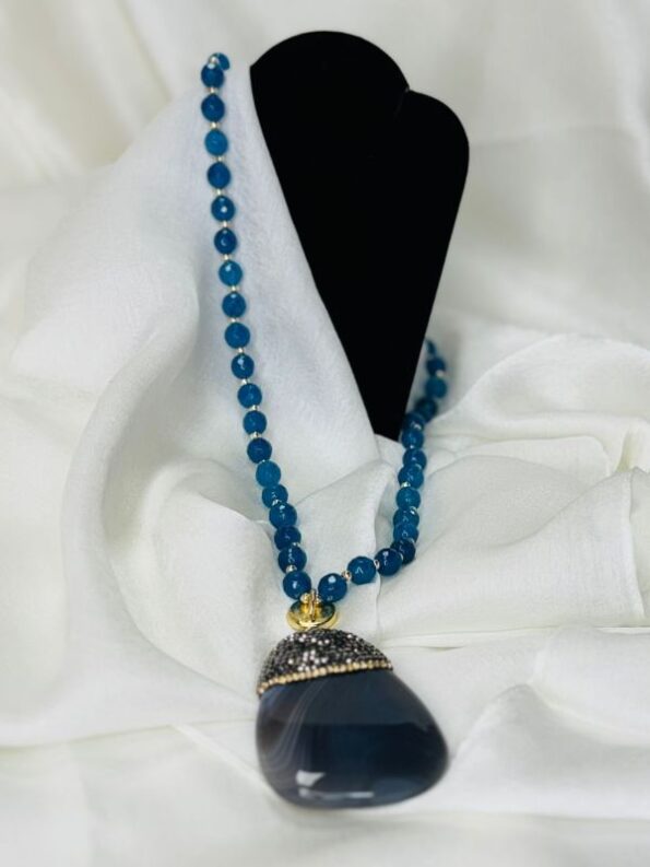 Bohemian Droplet Necklace - Royal Blue