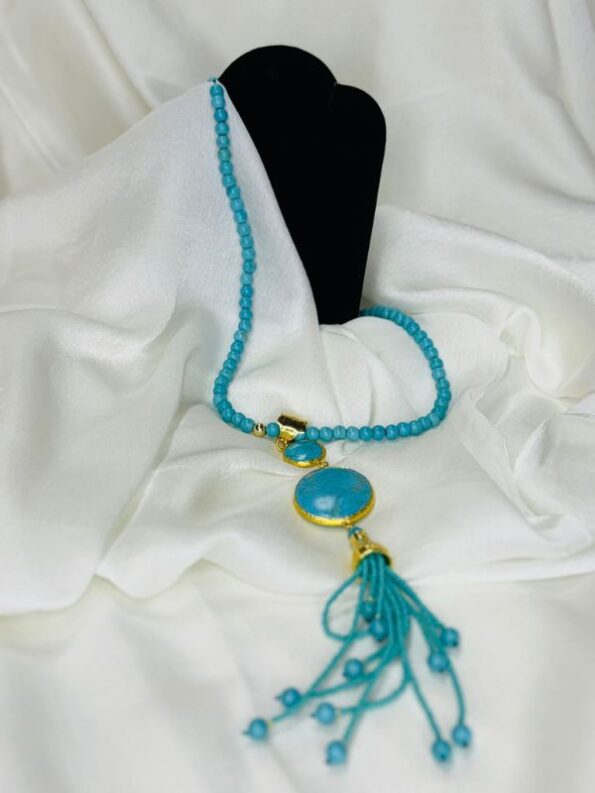 Turquoise Pearl Necklace - Sky Blue