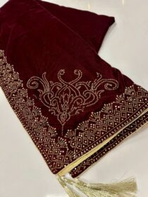 Quzey Swarovski Shawl - Red