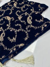 Quzey Velvet Shawl - Blue