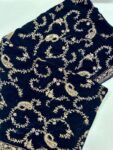 Quzey Velvet Shawl – Blue