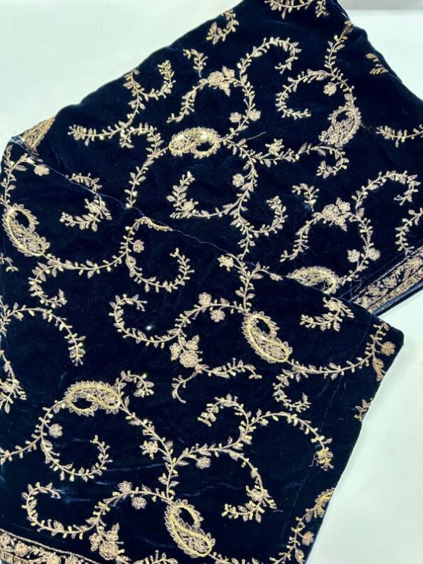 Quzey Velvet Shawl - Blue