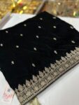 Quzey Velvet Shawl – Black Noir