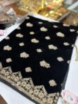 Quzey Velvet Shawl - Royal Black