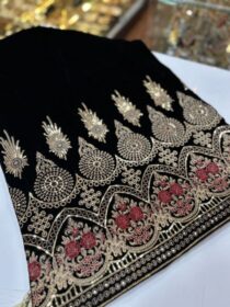 Quzey Velvet Shawl - Black Luxe