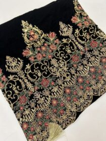 Quzey Velvet Shawl - Luxury Black