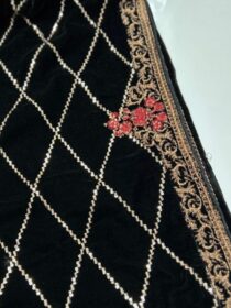 Quzey Velvet Shawl - Obsidian Black