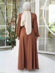 Quzey TR Solid Dress-Brown