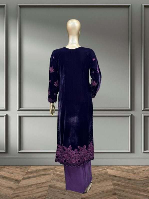 Quzey Velvet Dress - Purple