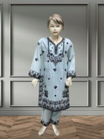 Quzey Kids Embroidered-Ice Blue