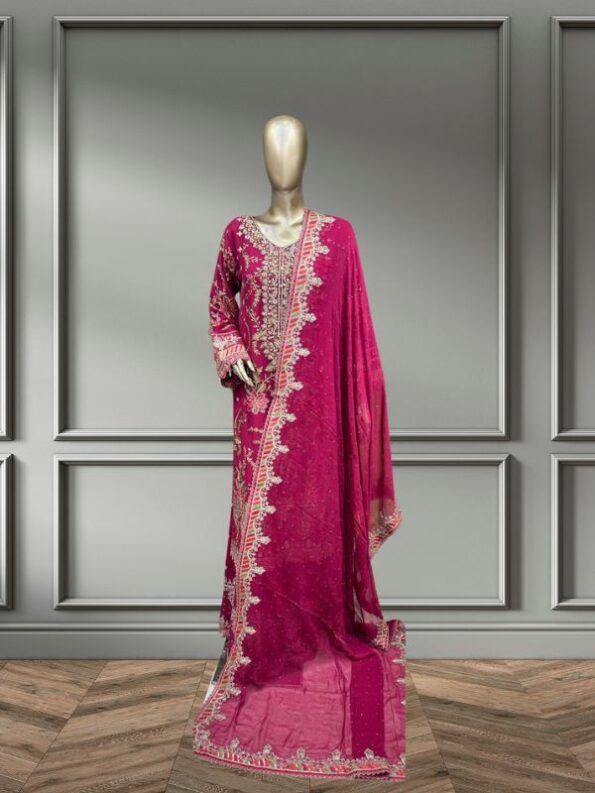 Quzey Luxury Chiffon - Ruby Red