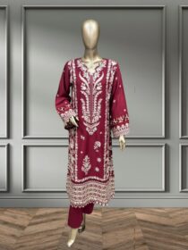 Quzey Dhanak Dress - Red