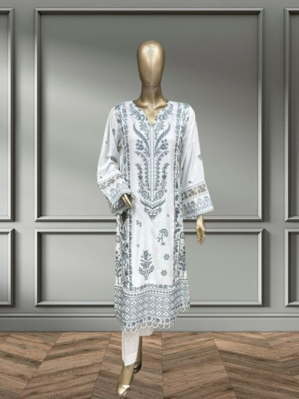 Quzey Dhanak Dress - White