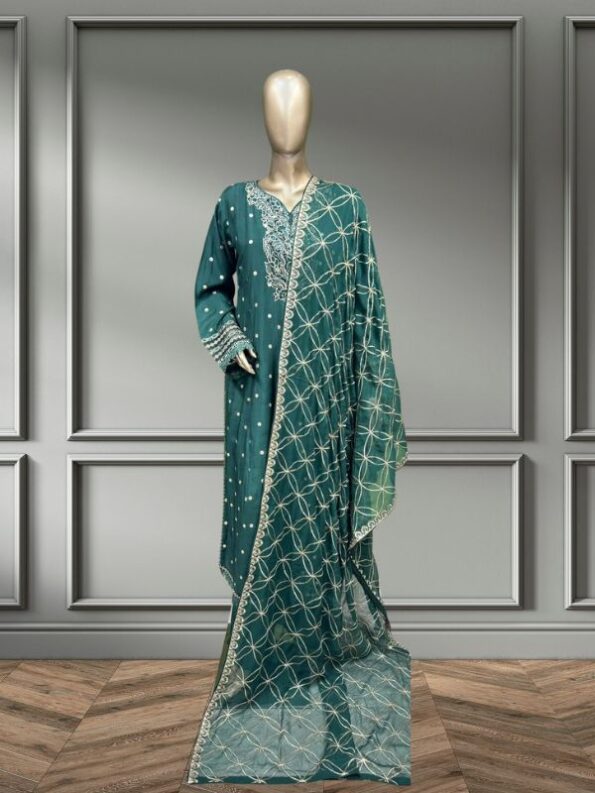 Quzey Silk Dress - Green