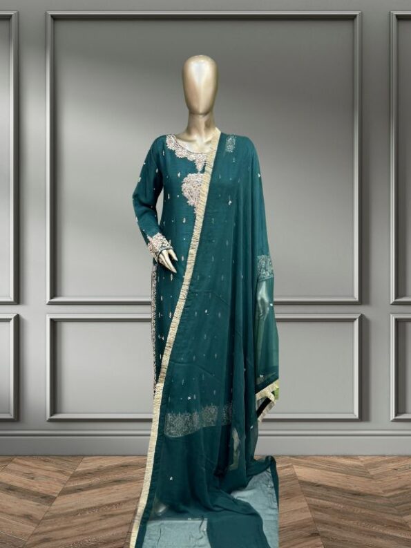 Quzey Chiffon - Forest Green