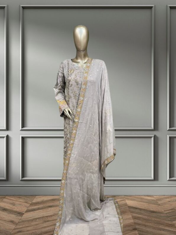 Quzey Chiffon - Mouse Grey