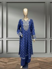 Quzey Silk Dress - Blue