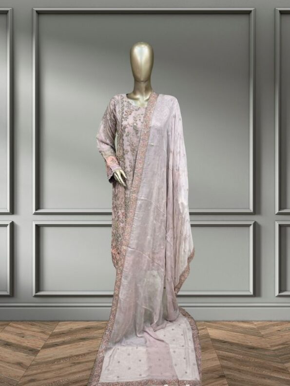 Quzey Chiffon - Peachy Pink