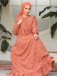 Quzey Schiffli Dress – Orange