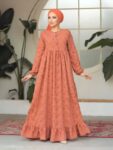 Quzey Schiffli Dress - Orange