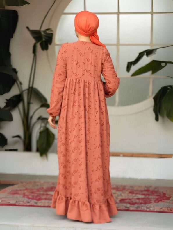 Quzey Schiffli Dress - Orange