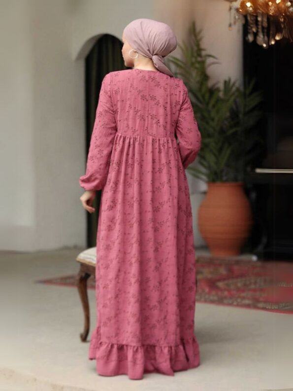 Quzey Schiffli Dress - Rose Pink