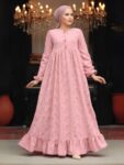 Quzey Schiffli Dress - Powder Pink