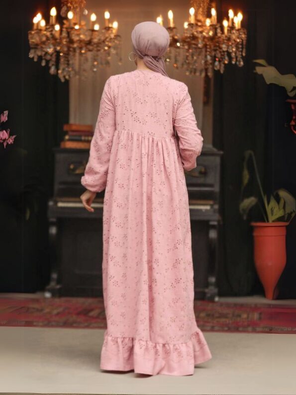 Quzey Schiffli Dress - Powder Pink