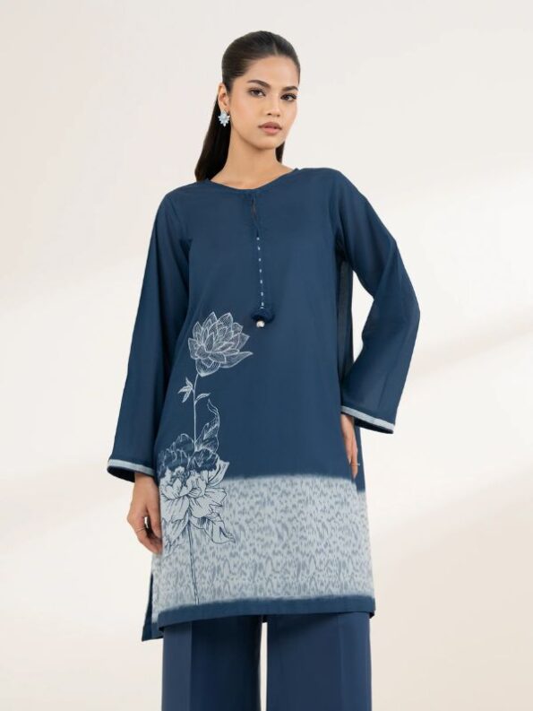 Sapphire - Blue Printed Lawn Shirt