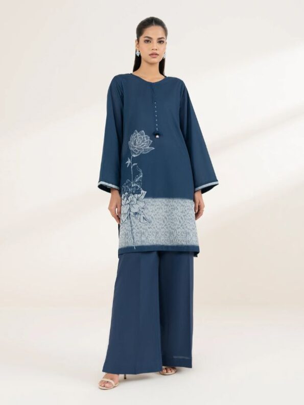 Sapphire - Blue Printed Lawn Shirt