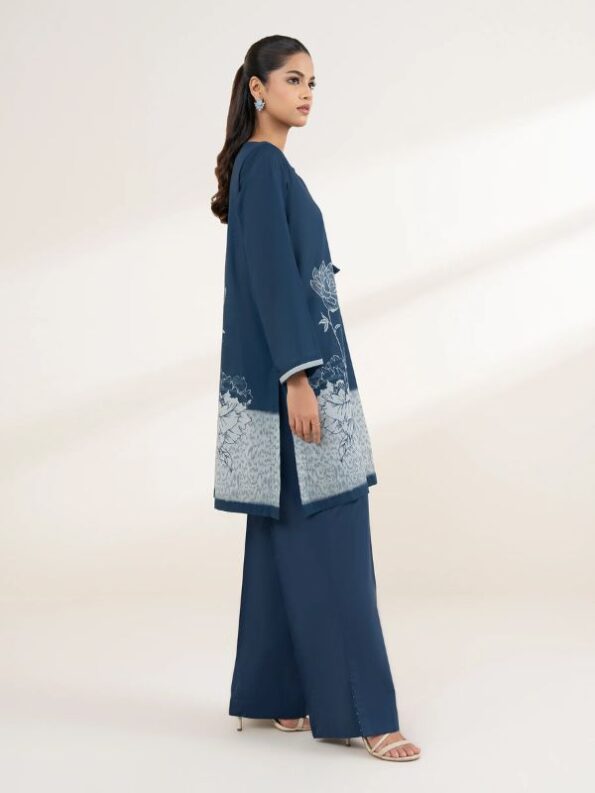 Sapphire - Blue Printed Lawn Shirt