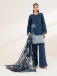Sapphire - Blue Printed Lawn Shirt