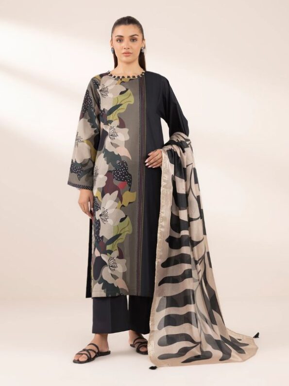 Sapphire - Black Printed Lawn Shirt