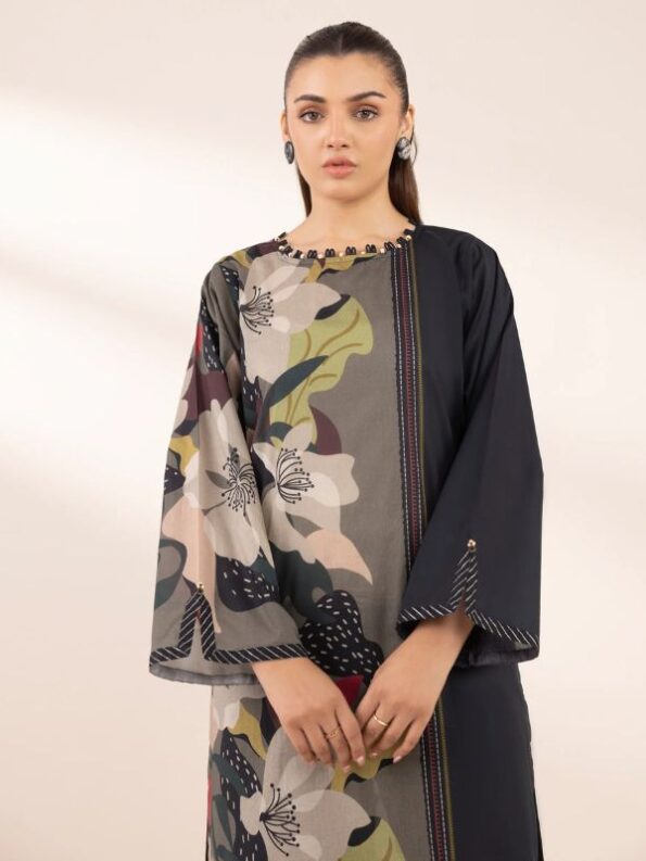 Sapphire - Black Printed Lawn Shirt