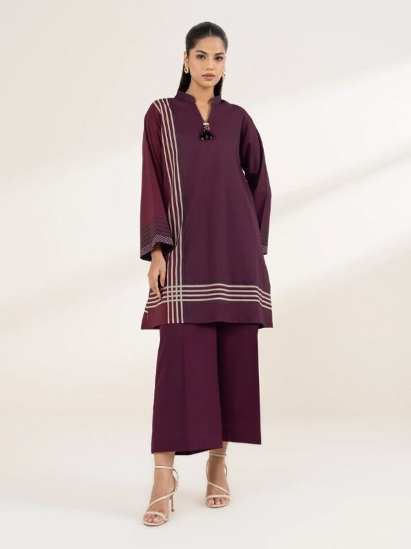 Sapphire - Maroon Printed Lawn Shirt