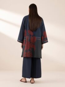 Sapphire - Navy Blue Printed Lawn Shirt