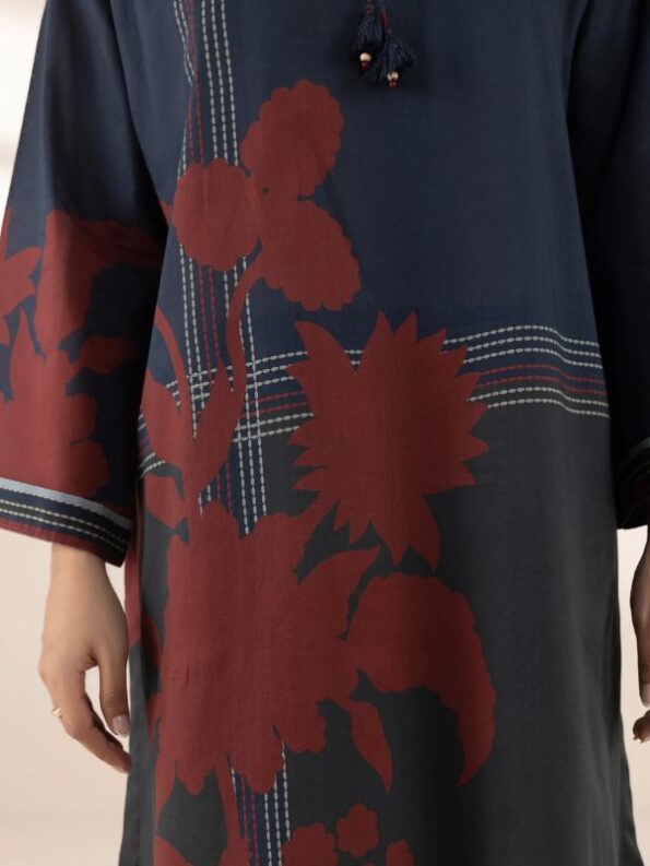 Sapphire - Navy Blue Printed Lawn Shirt