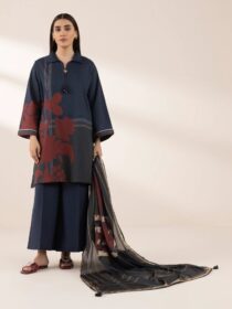 Sapphire - Navy Blue Printed Lawn Shirt