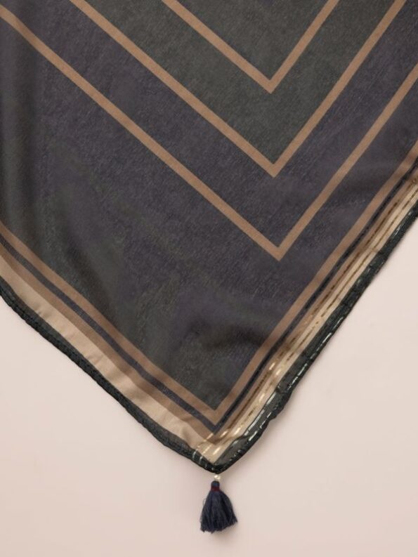 Sapphire - Navy Blue Printed Lawn Shirt