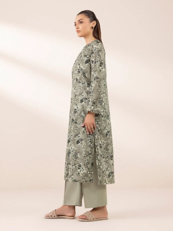 Sapphire - Green Printed Lawn Shirt
