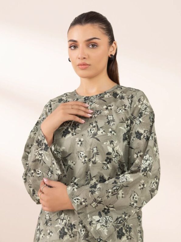 Sapphire - Green Printed Lawn Shirt