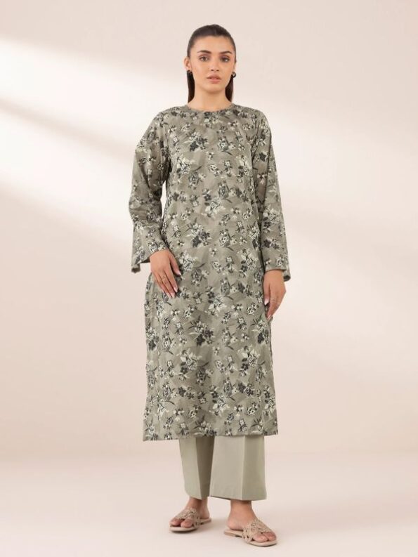 Sapphire - Green Printed Lawn Shirt