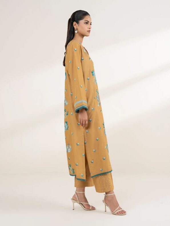 Sapphire - Mustard Embroidered Lawn Shirt