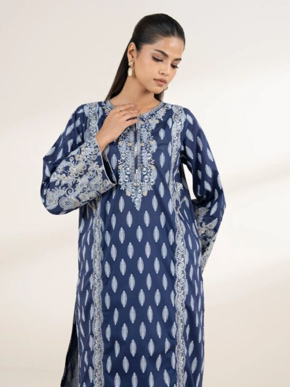 Sapphire - Blue Embroidered Lawn Shirt