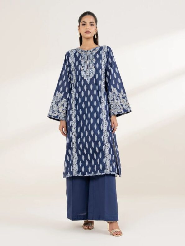 Sapphire - Blue Embroidered Lawn Shirt