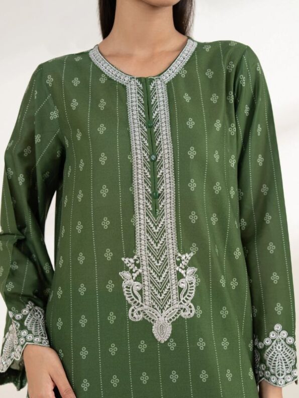 Sapphire - Green Embroidered Lawn Shirt
