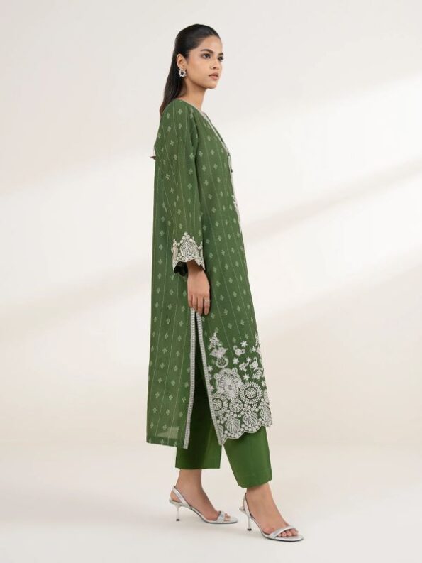 Sapphire - Green Embroidered Lawn Shirt